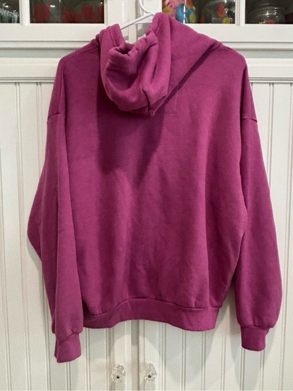 Aviator Nation Magenta Zip Hoodie with Rainbow Chest Stripes - Picture 3 of 6
